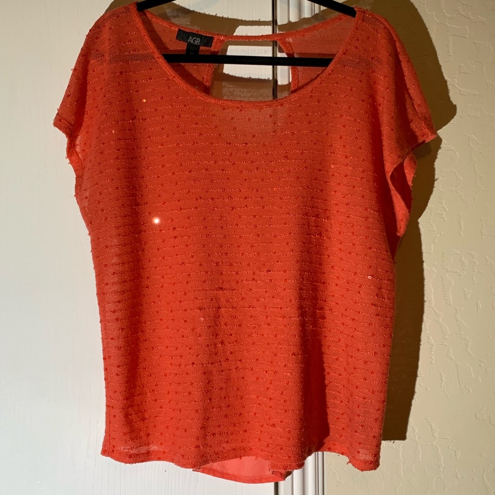 💕 AGB SEQUIN SHIMMER BLOUSE SIZE XL 💖